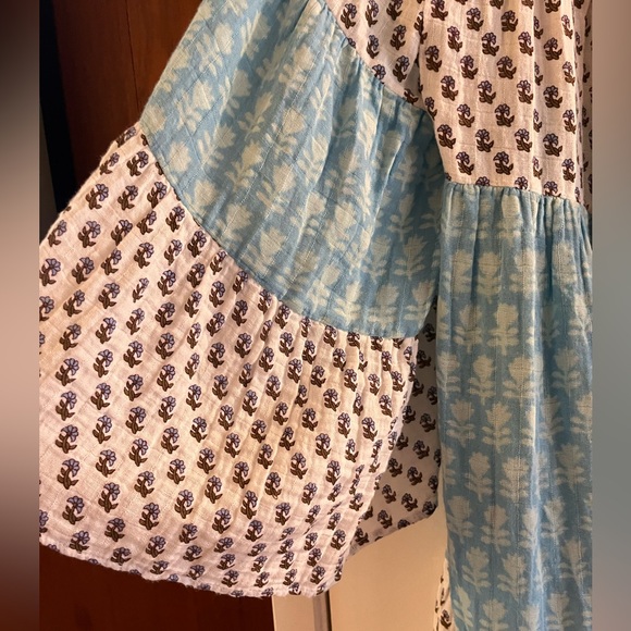 Anaak Talitha Blockprint Mini Dress Bluebell Lily Mix - Picture 6 of 10